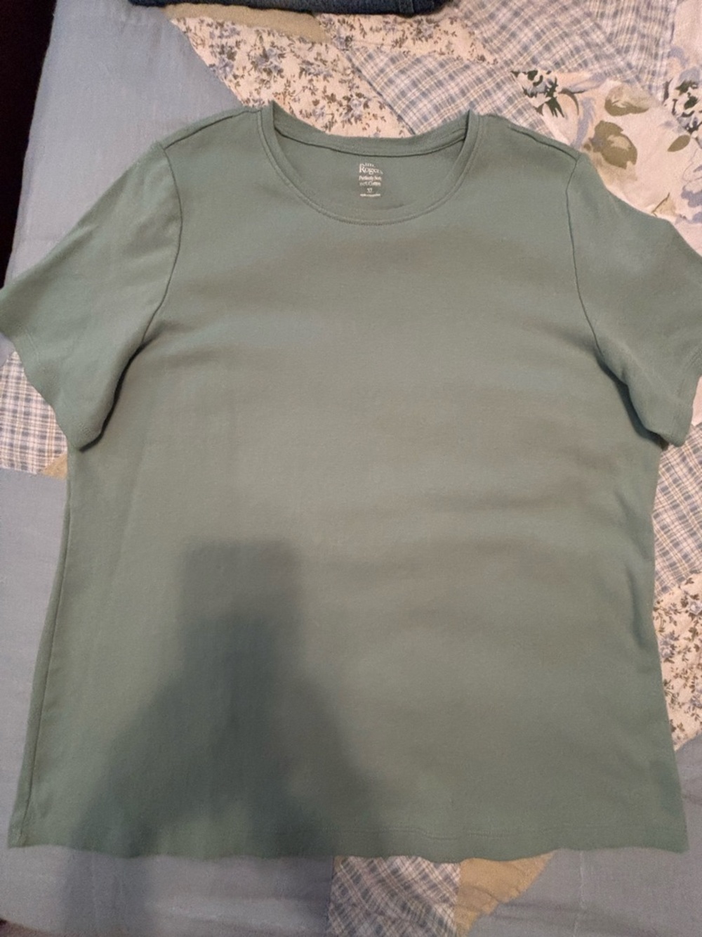 Kim Rogers Pale Teal Green Short Sleeve Tee